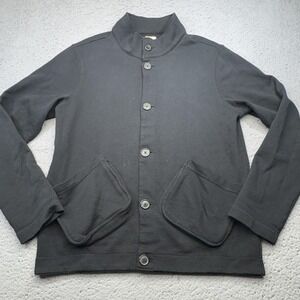 Billy Reid Sweater Men Medium Black Cardigan Path Pockets Mock JCrew Knit Preppy